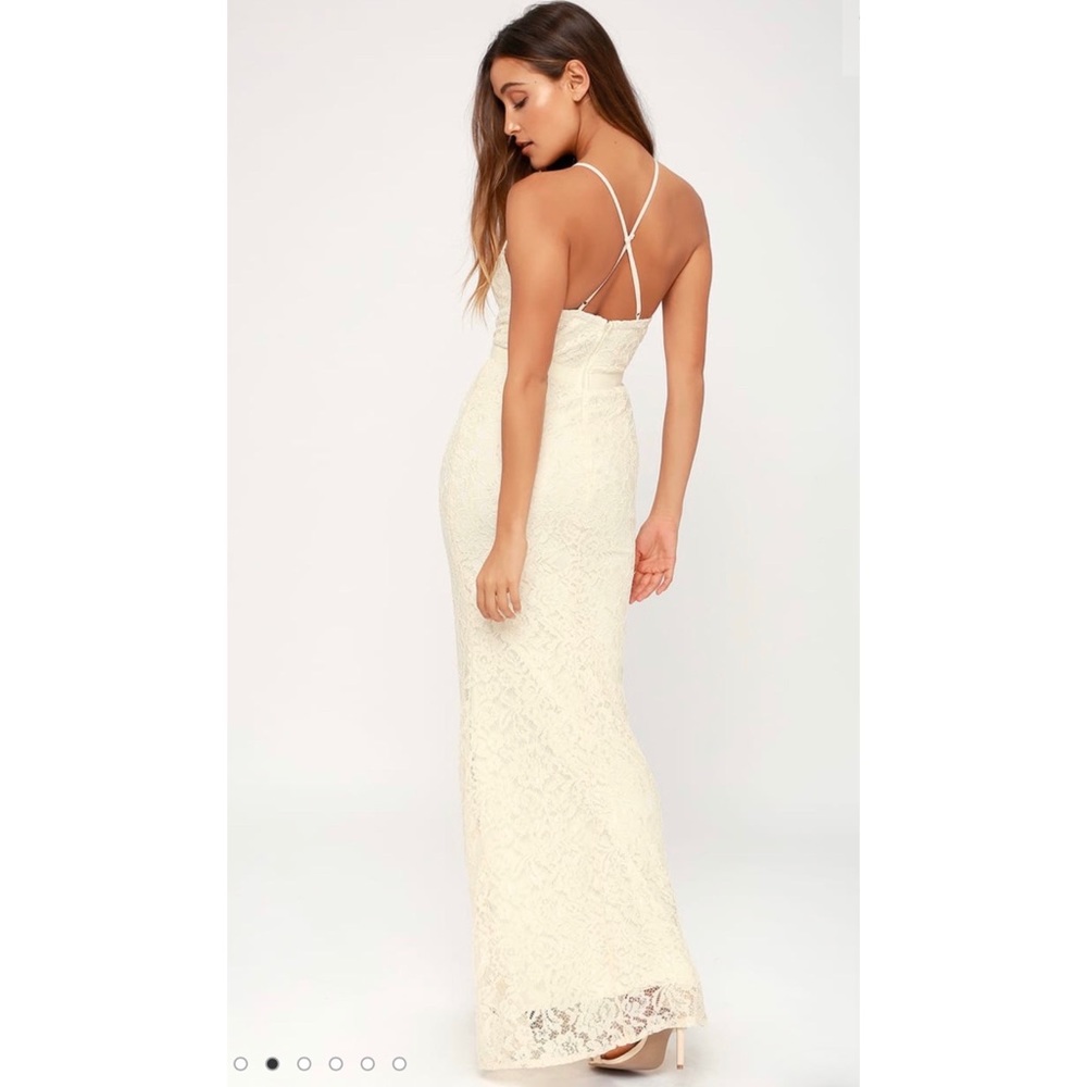 SOLD - Zenith Cream Lace Maxi Wedding Dress - Picture 3 of 7